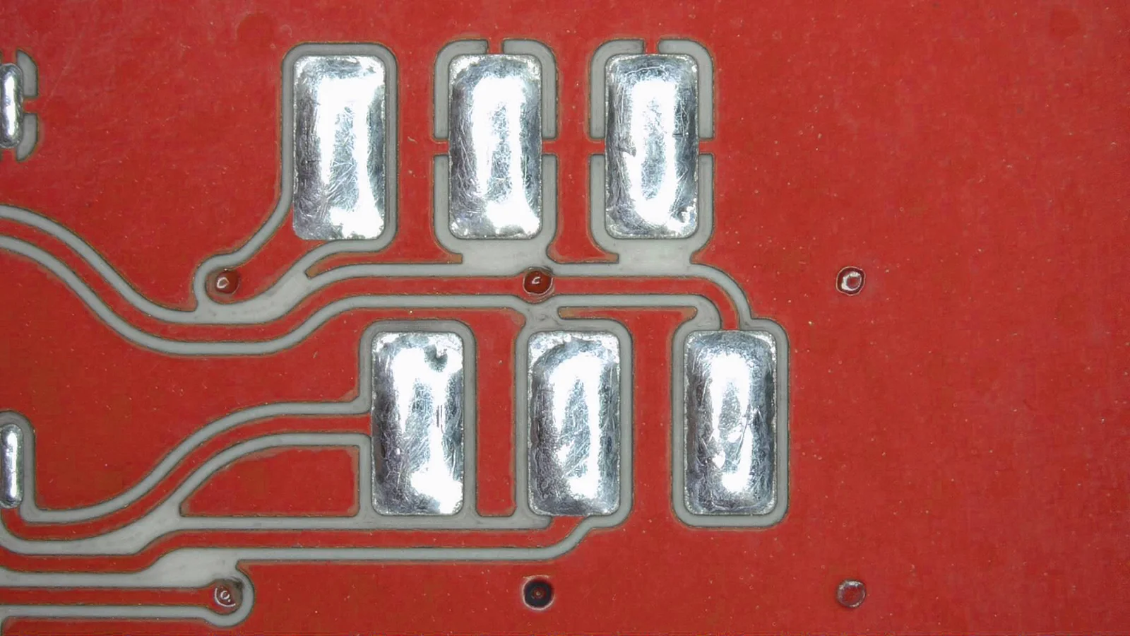 Pads after solder-paste stencil printing